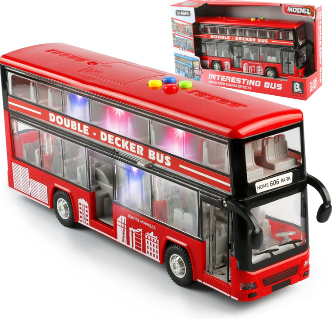 Friction Powered Bus Toy for Kids
